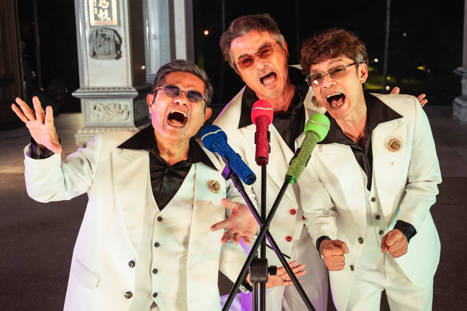 許效舰、李銘順、李國煌在喜劇電影《NO GOOD！歐吉桑》中首度合作搞笑的劇照。