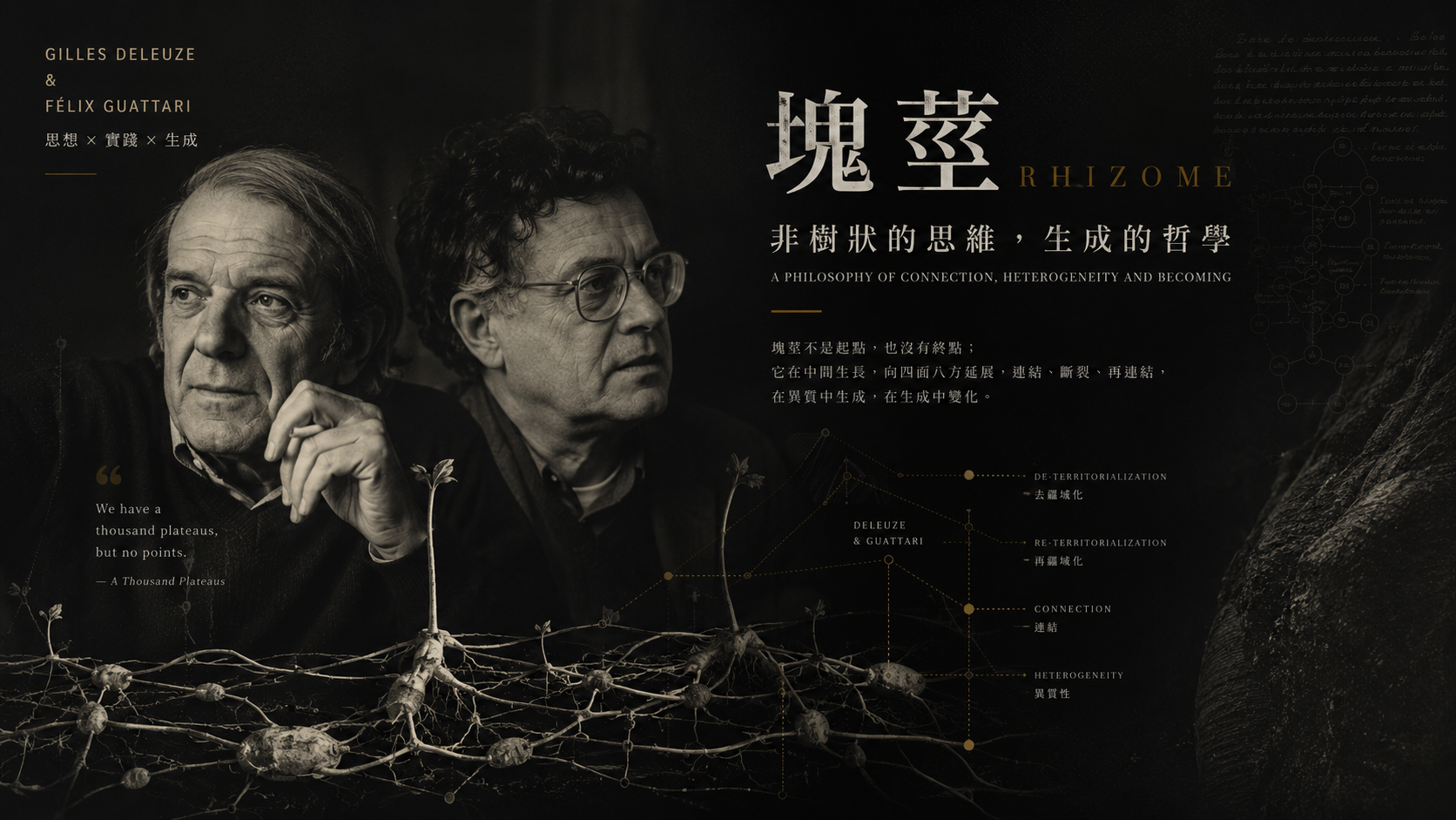 別再用樹狀圖思考！Deleuze 德勒茲的塊莖哲學如何引爆網狀世界的思維革命？