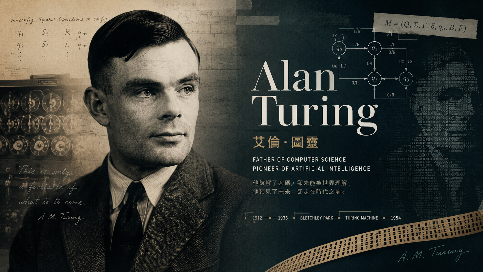 Alan Turing 艾倫·圖靈:圖靈機、Enigma 與人工智慧的計算起點