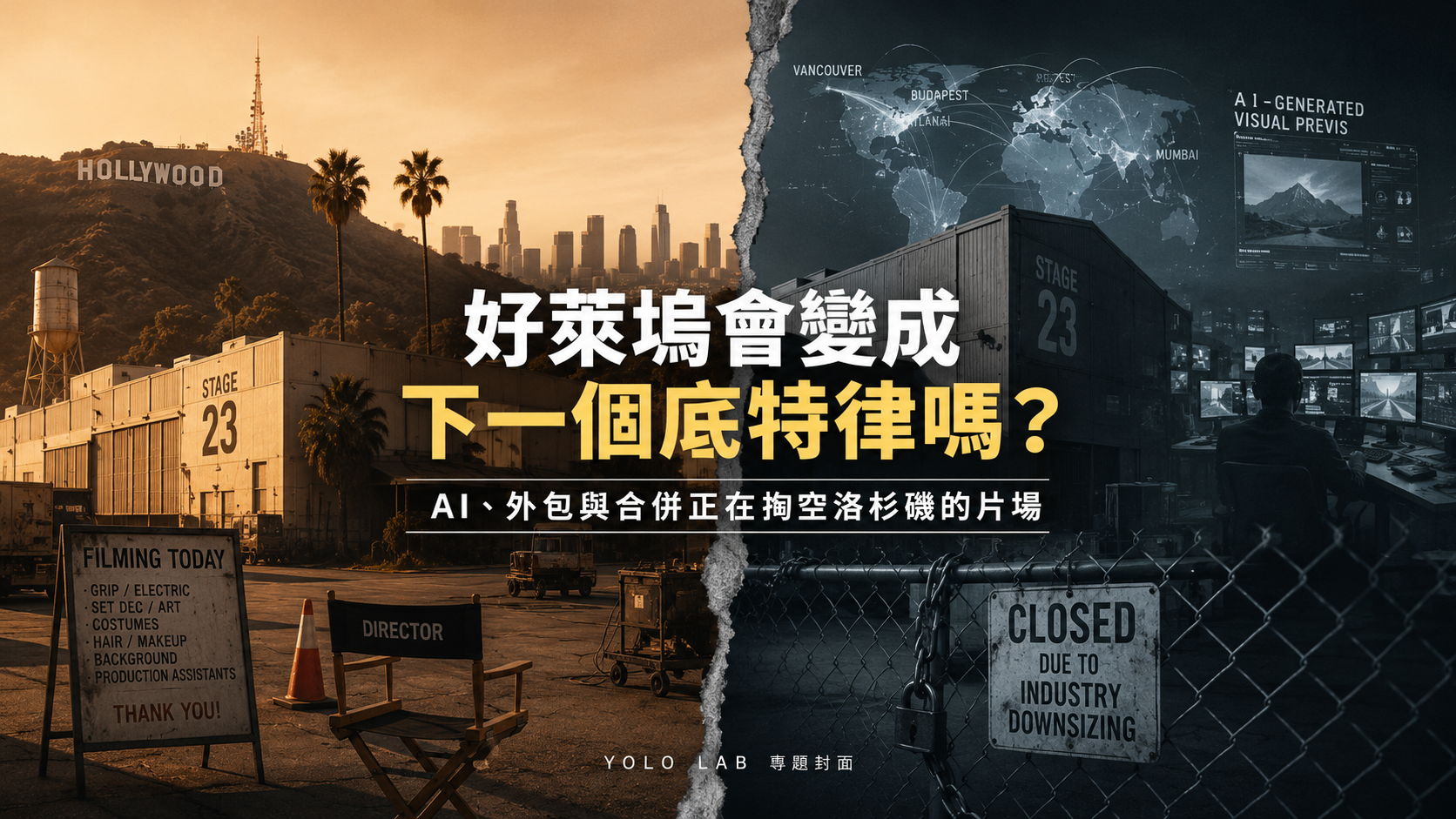 好萊塢會變成下一個底特律嗎？洛杉磯拍攝量、稅賦補助、AI與學徒斷層