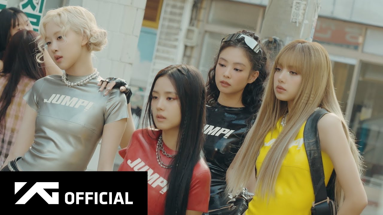 BLACKPINK 官方〈JUMP〉MV 幕後影片中的四位成員畫面