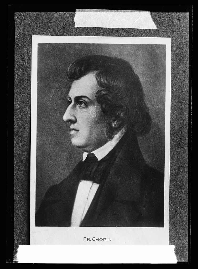 美國國會圖書館館藏的 F. R. Chopin 肖像翻拍圖