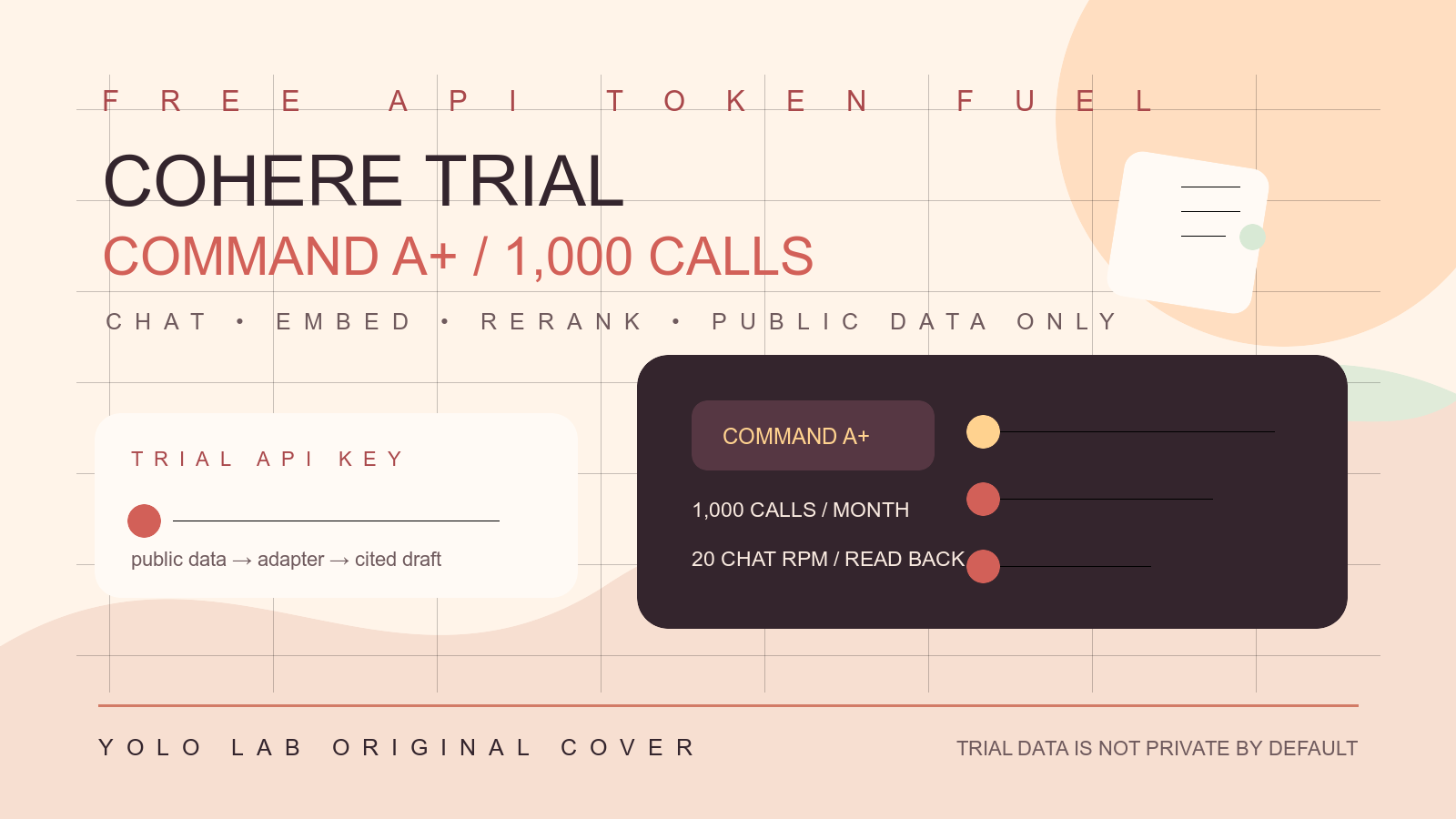 Cohere trial API key 免費嗎？Command A+ 與每月 1,000 calls