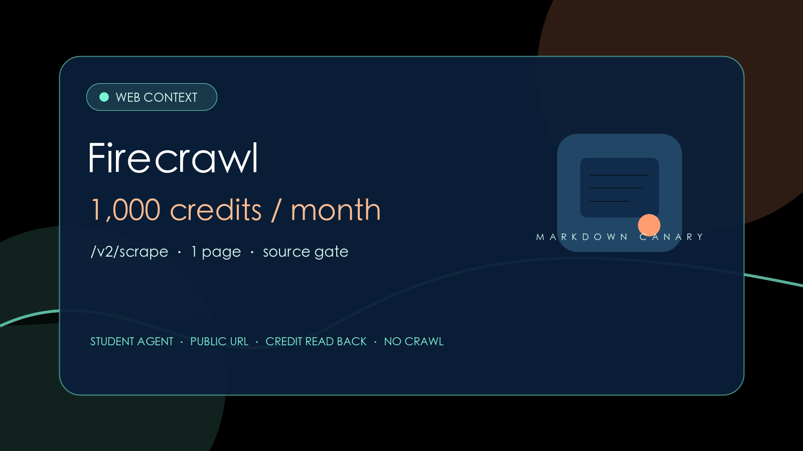 Firecrawl 每月 1,000 credits 怎麼用？Scrape web-context 學生 Agent 導流