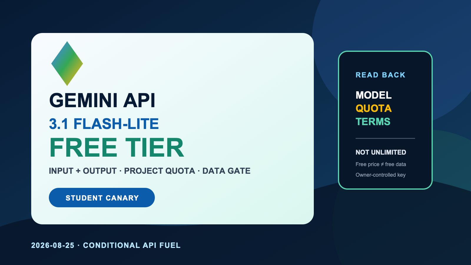 Gemini API Free Tier 怎麼用？gemini-3.1-flash-lite 免費 input／output token