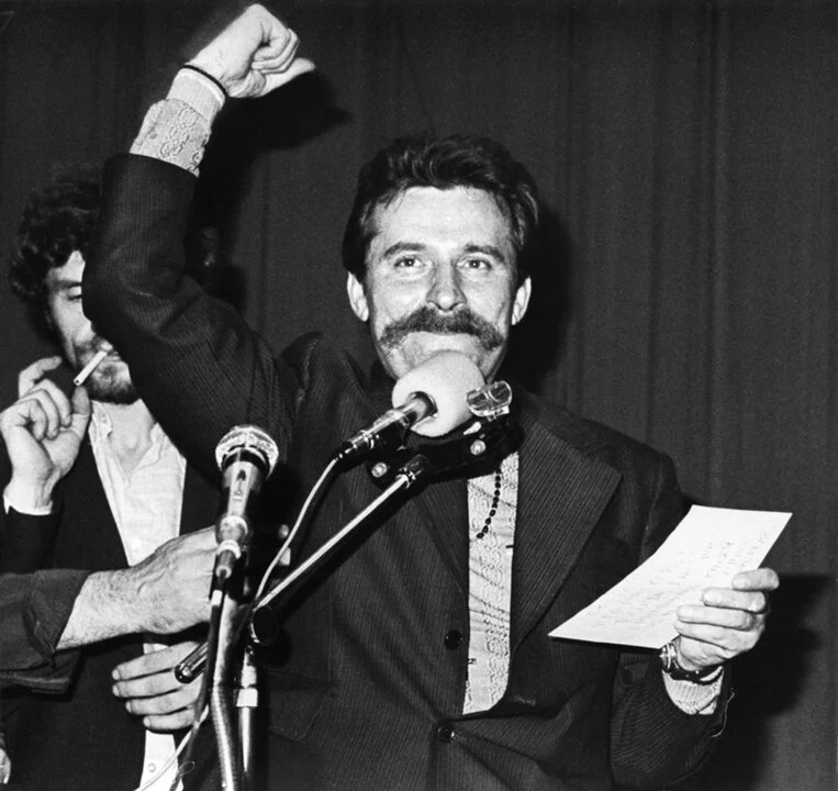 NobelPrize.org 館藏的 Lech Wałęsa 1980 年波蘭造船廠罷工現場