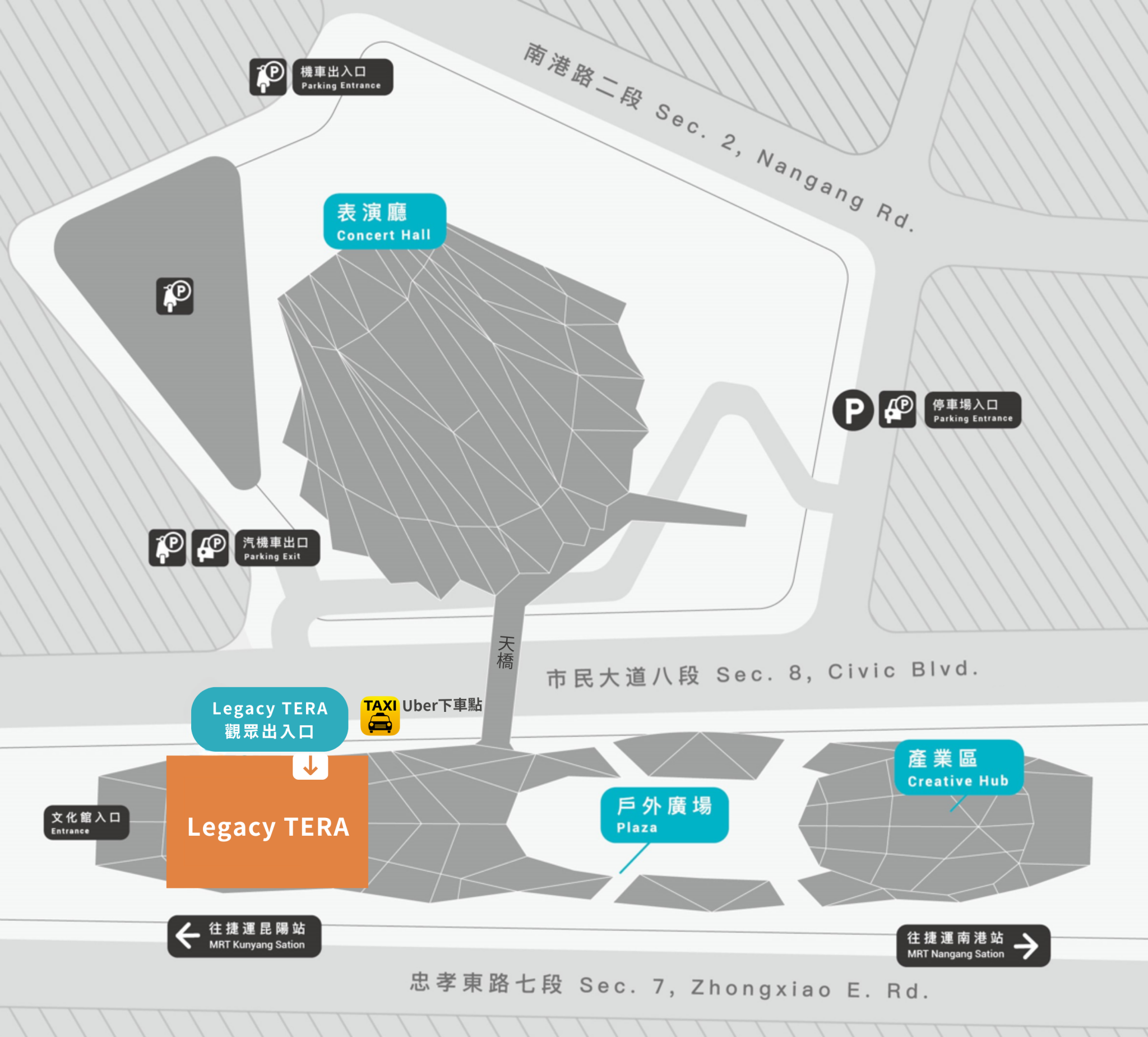 Legacy TERA 官方場館位置圖