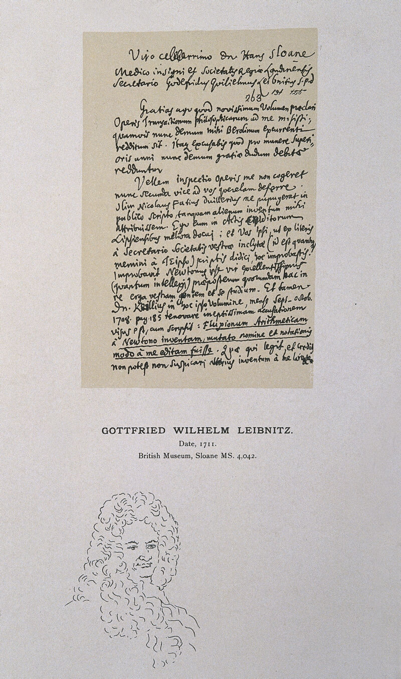 Wellcome Collection 收藏的 Leibniz 肖像與微積分書信複製版畫