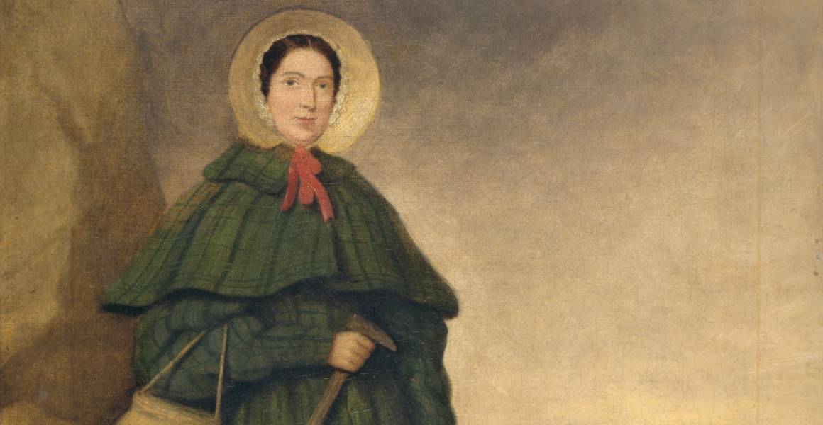 Mary Anning 肖像,Lyme Regis 化石收藏家與古生物學先驅