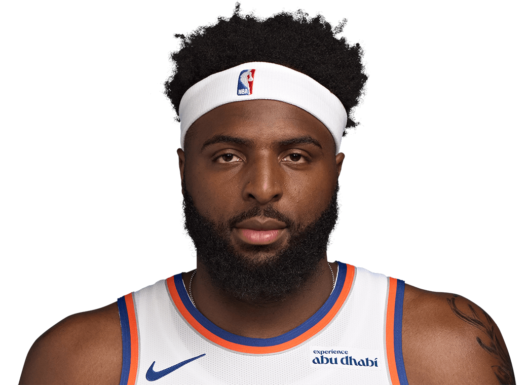 Mitchell Robinson 紐約尼克斯中鋒比賽中的護框、籃板與防守意象