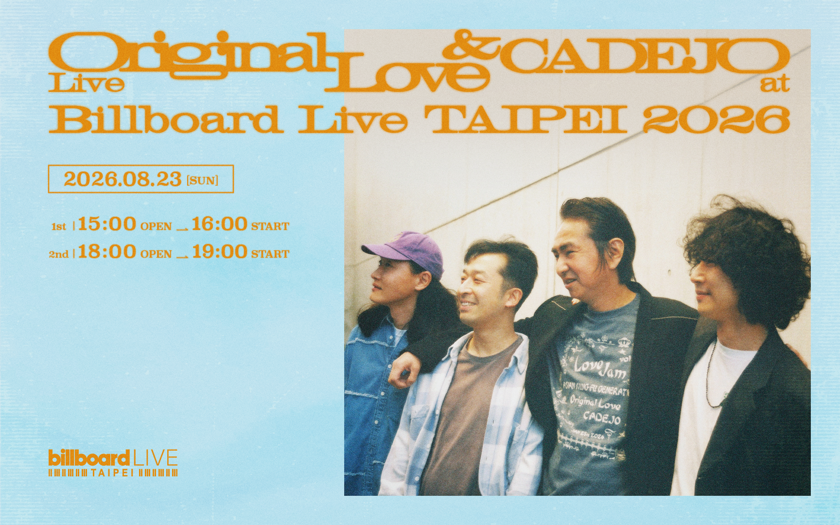 Original Love and CADEJO Live at Billboard Live Taipei 2026 官方主視覺
