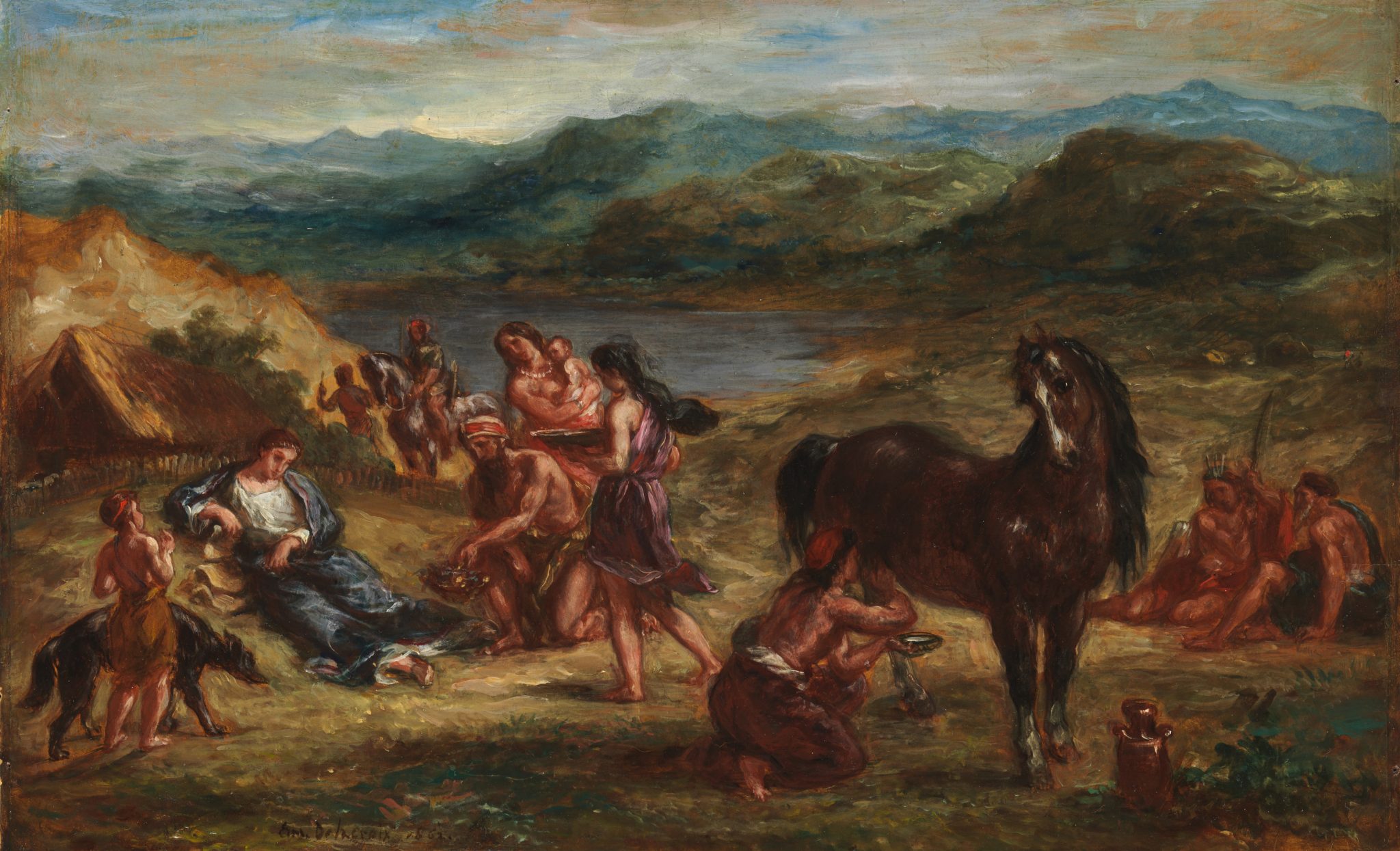 Delacroix 繪〈Ovid among the Scythians〉，描繪流放中的 Ovid
