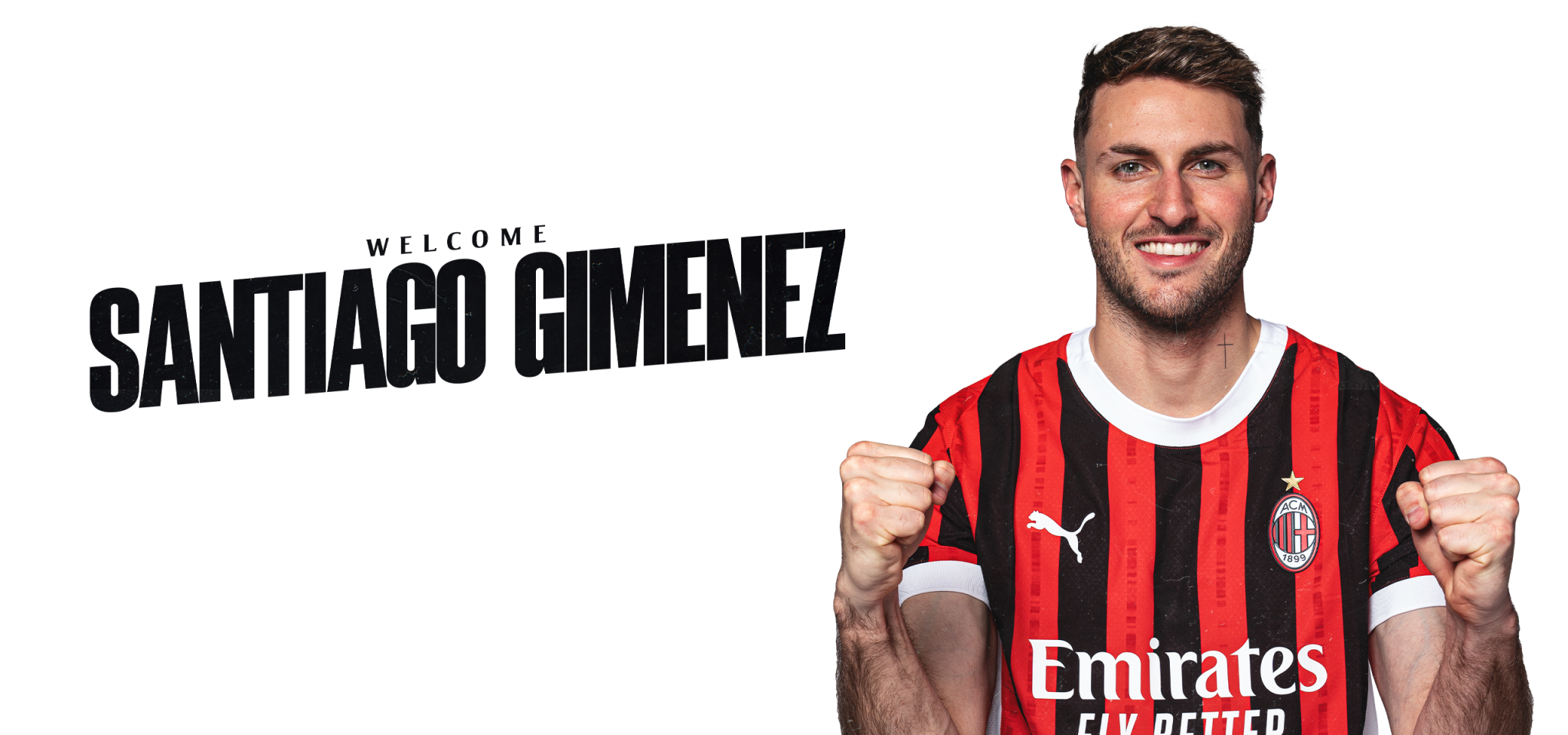 Santiago Giménez AC Milan 官方人物照片